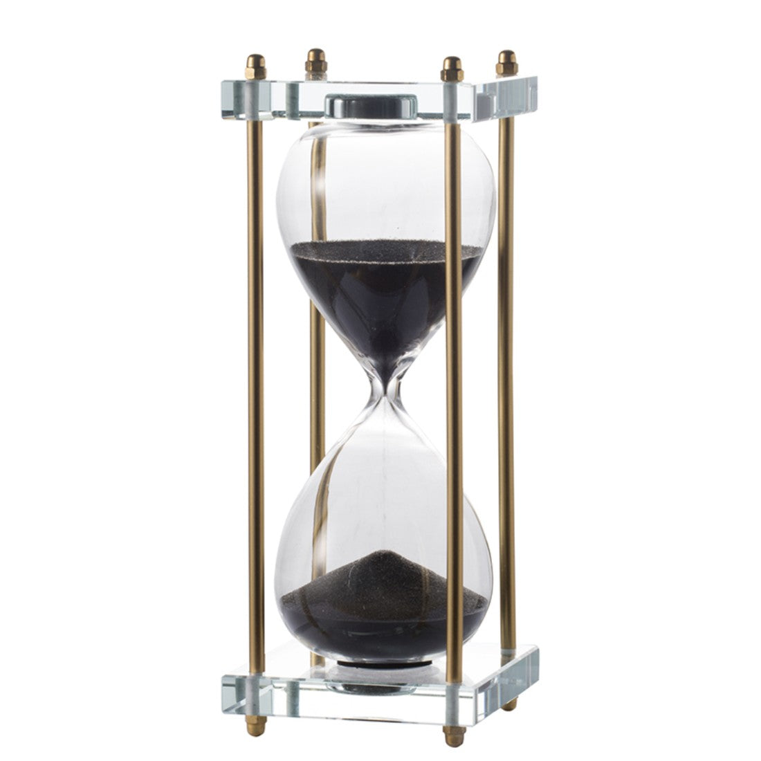 1 Hour Black Sand Hourglass In Stand