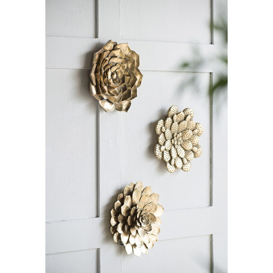 Gold Succulent Wall Plaque