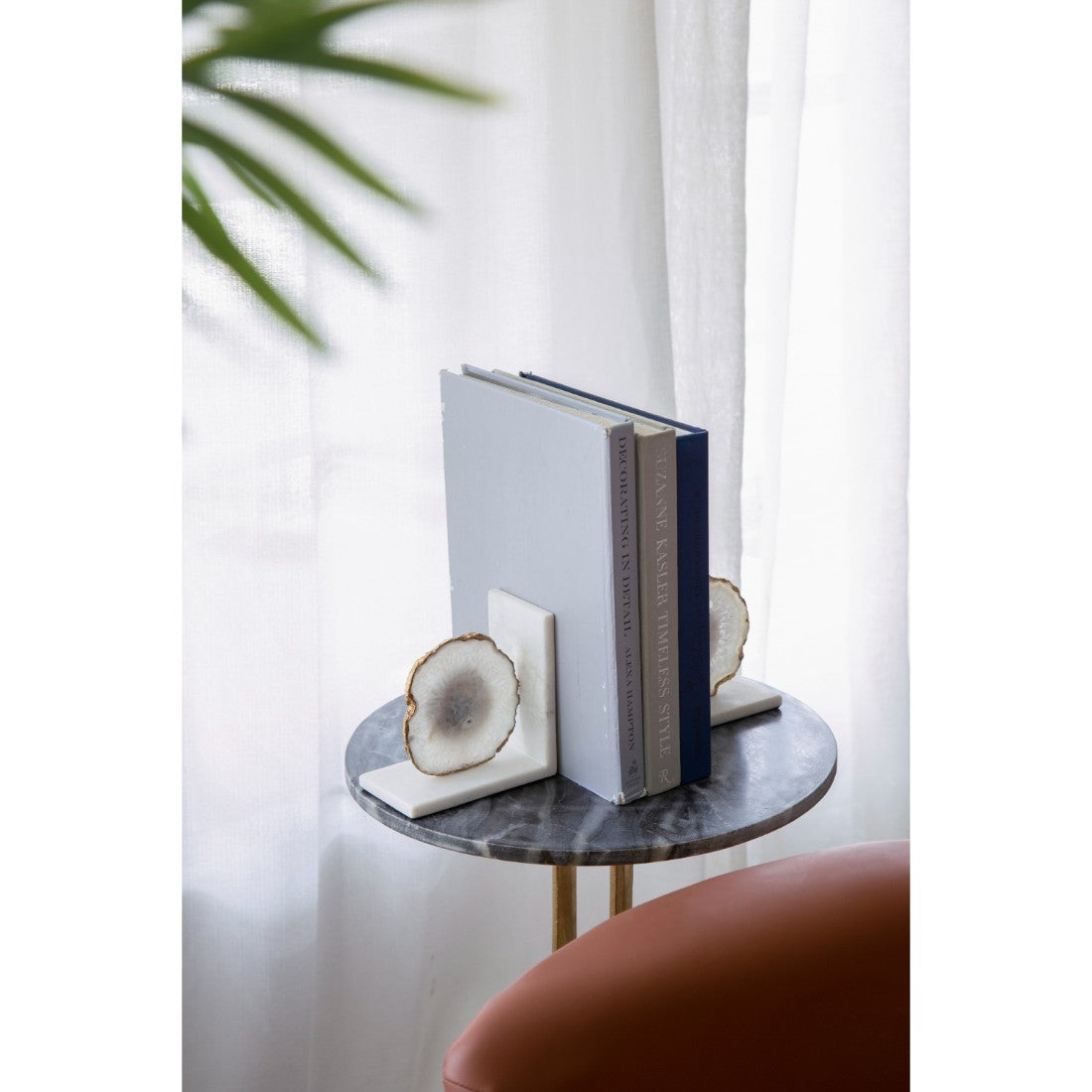 Asteroth White Agate Bookends