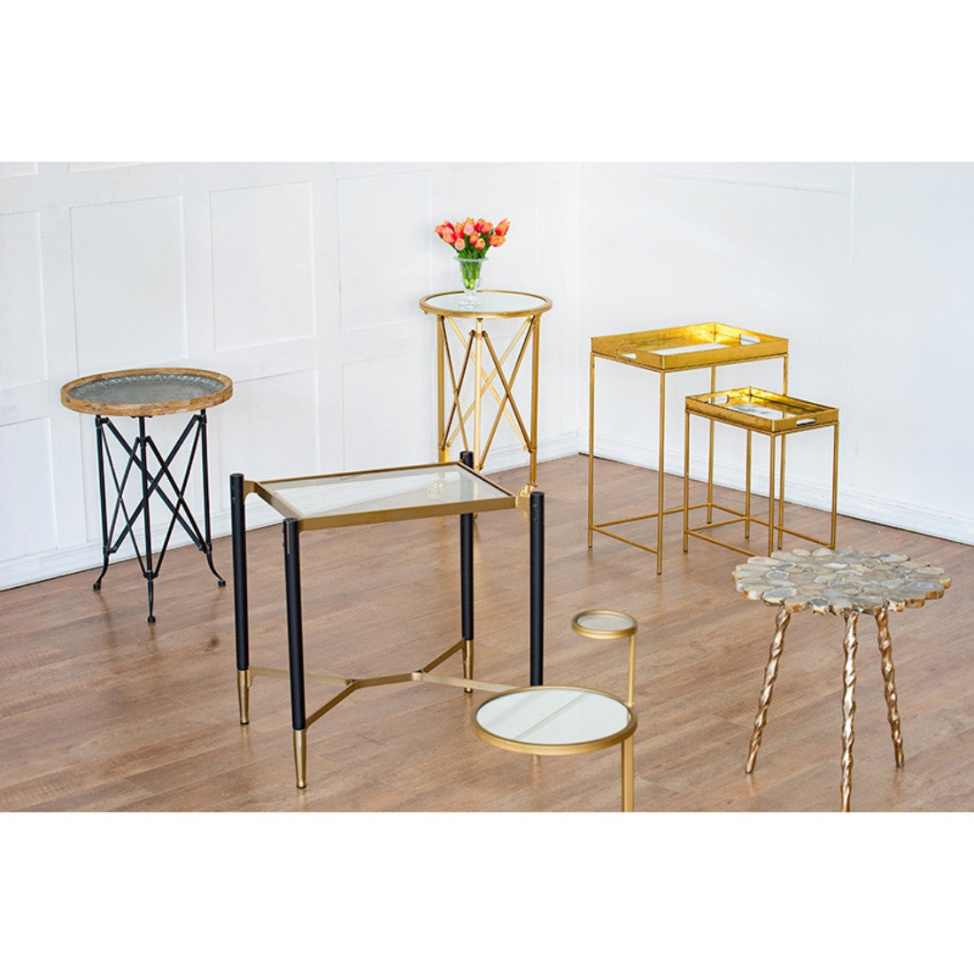 Black and Gold Glass Table