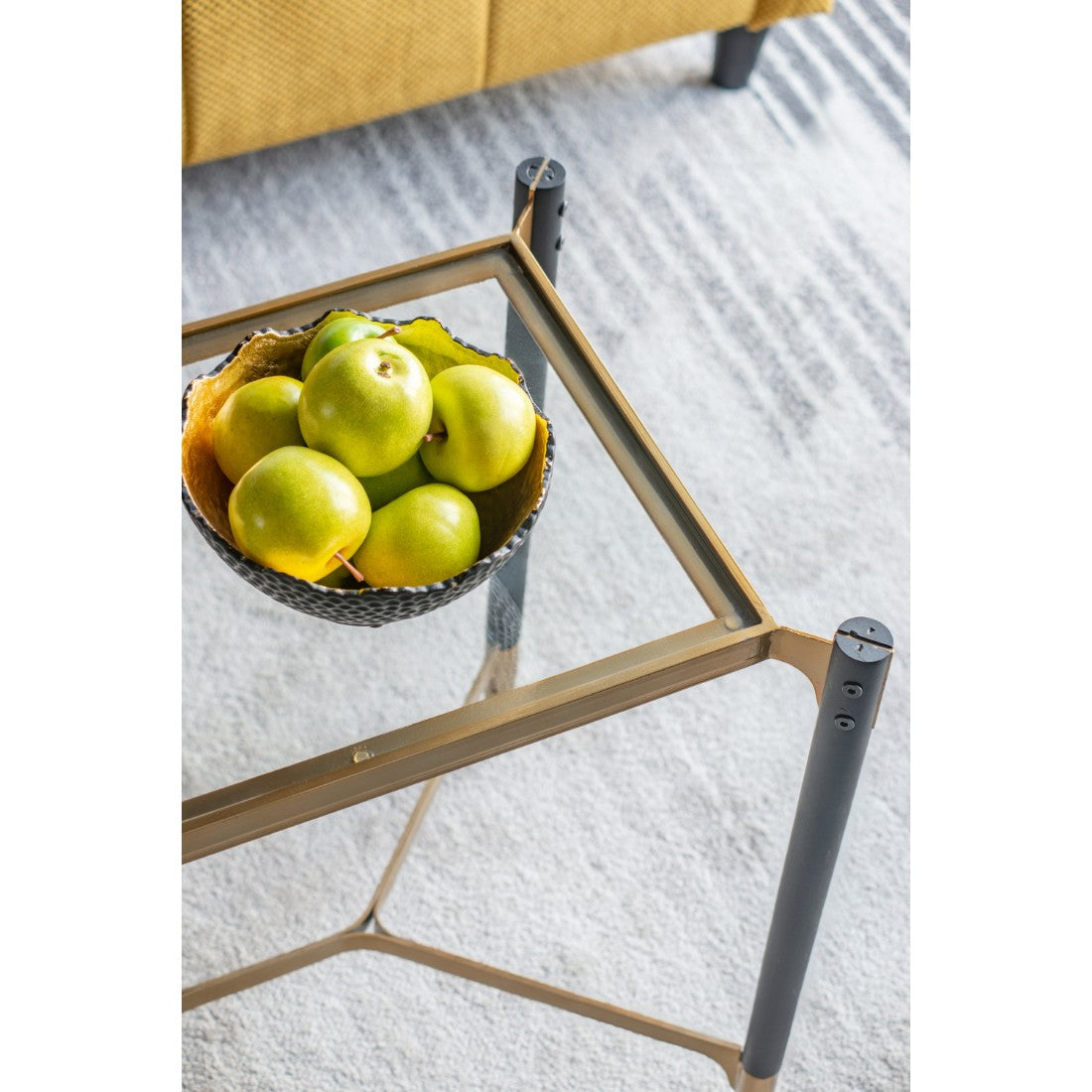 Black and Gold Glass Table