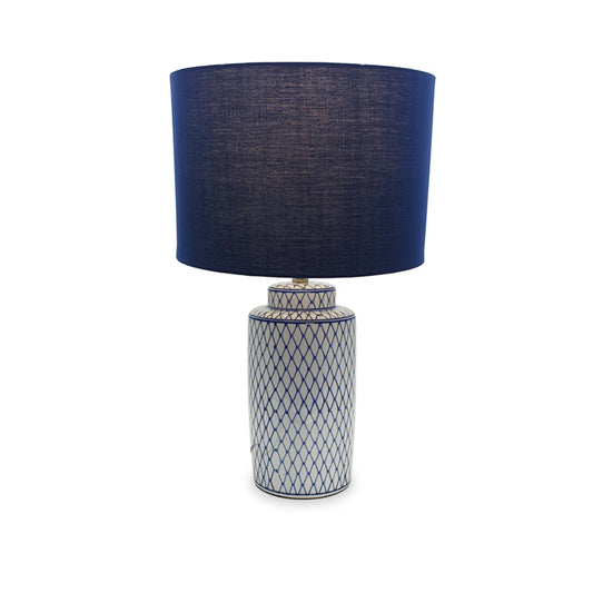 52cm Blue & White Hamptons lamp