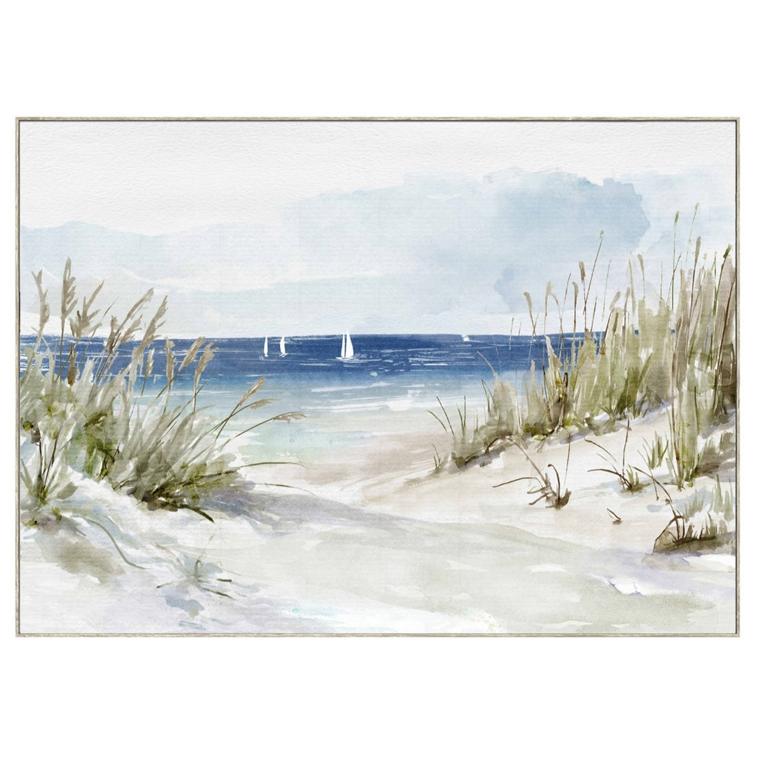 Sandy Beach Framed Canvas