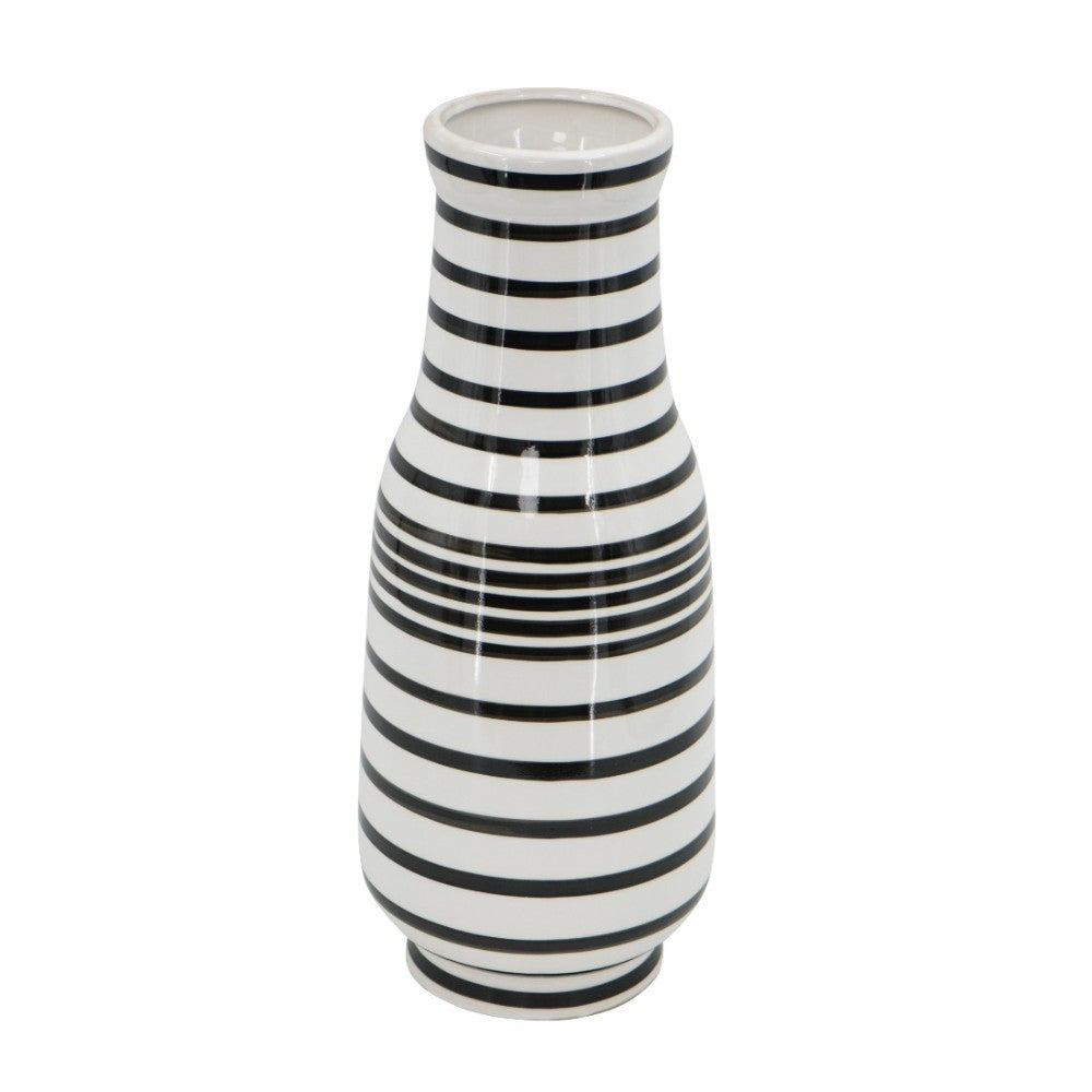 Black and White Hand Painted Vase