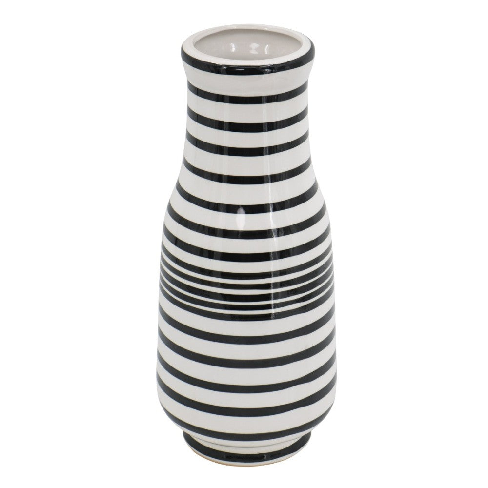 46CM Black and White Hand Painted Vase