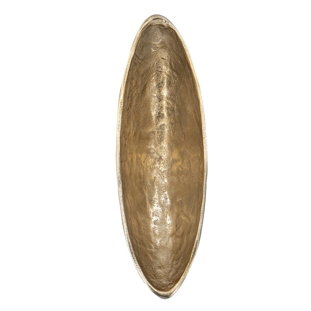 Gold lined Oval Bowl On Stand