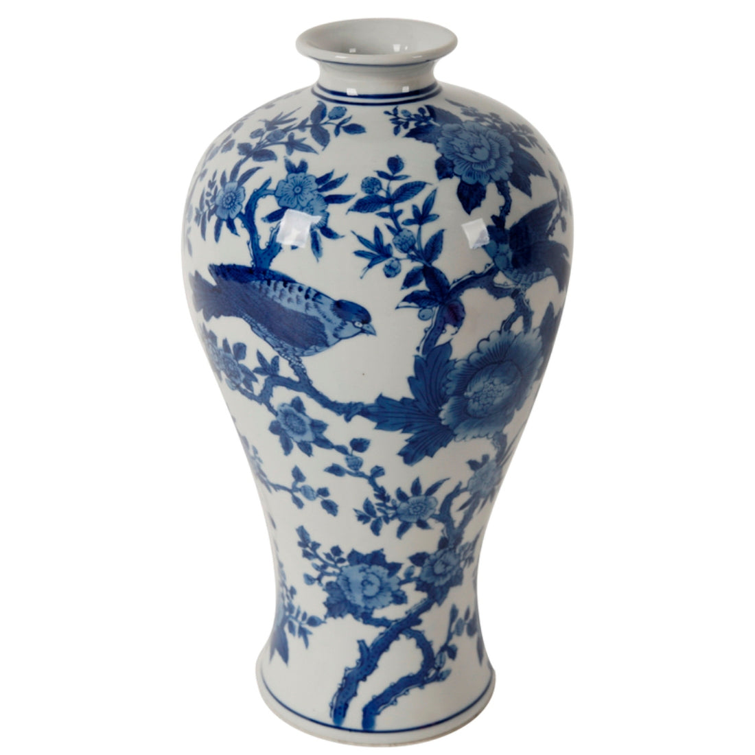 Ren Blue and White  Bird Vase