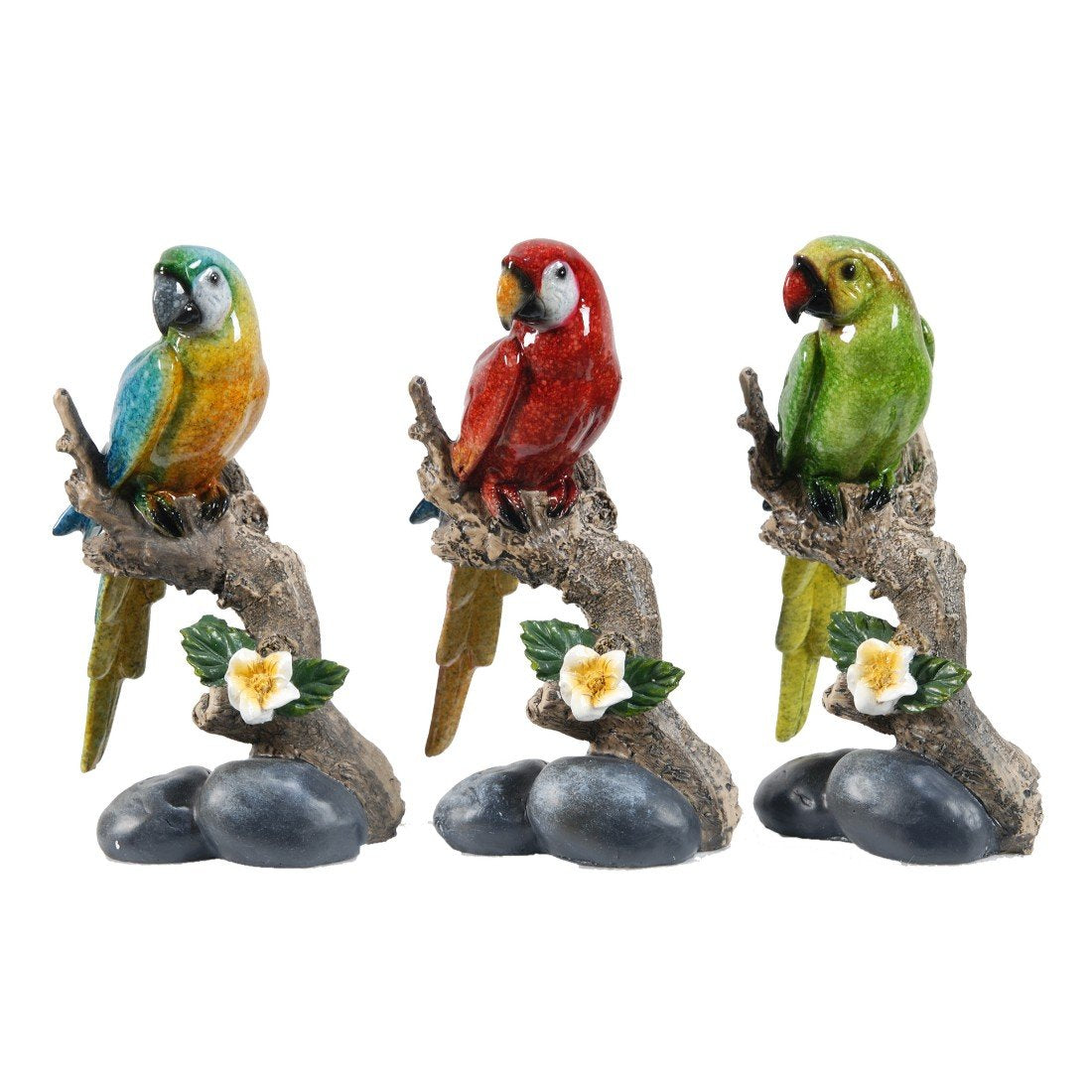 Set of 3 Macaw on Branch