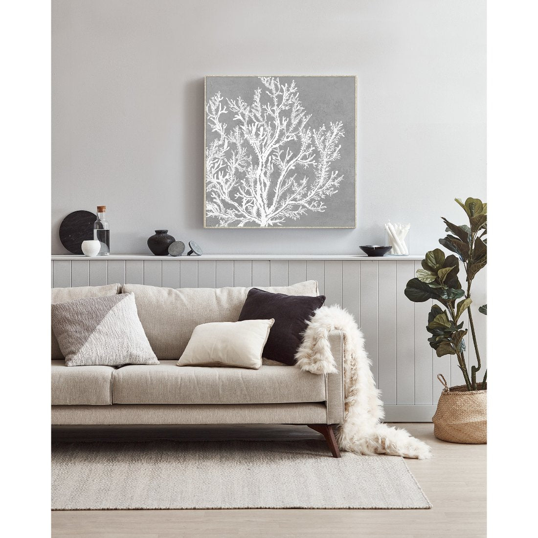 Reef Coral Framed Canvas