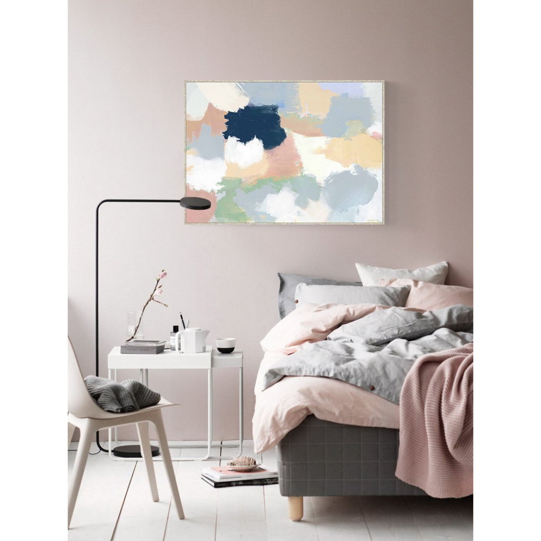 Abstract Colourful Cloud Framed Canvas