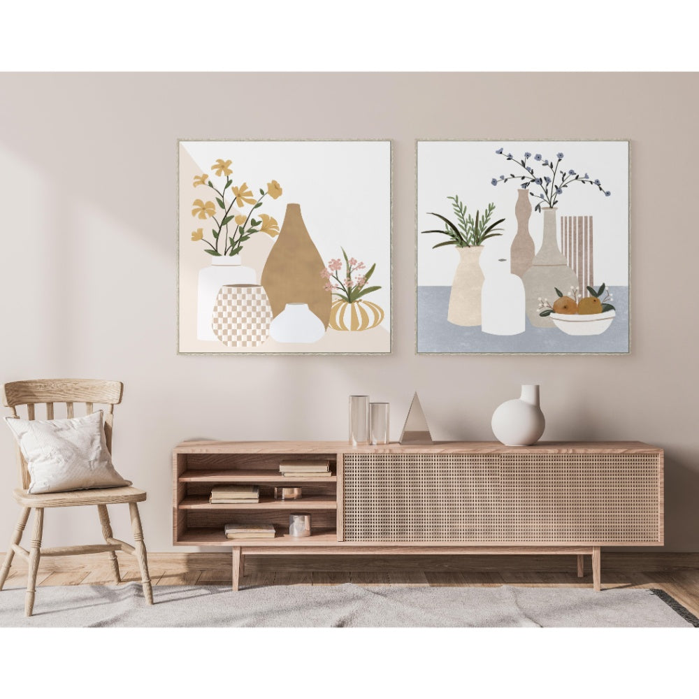 Verandah Pots Framed Canvas Set