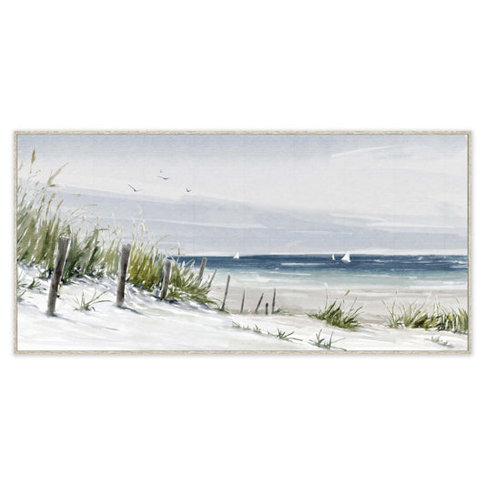 The Beach Entrance Framed Canvas