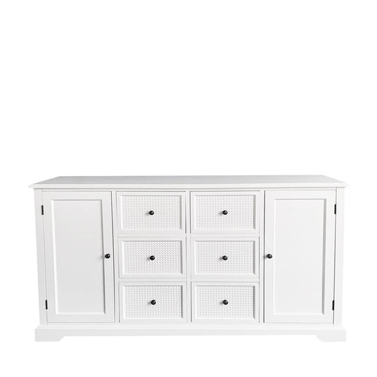 Hampton Sideboard with 2 Doors and 6 Drawers in White