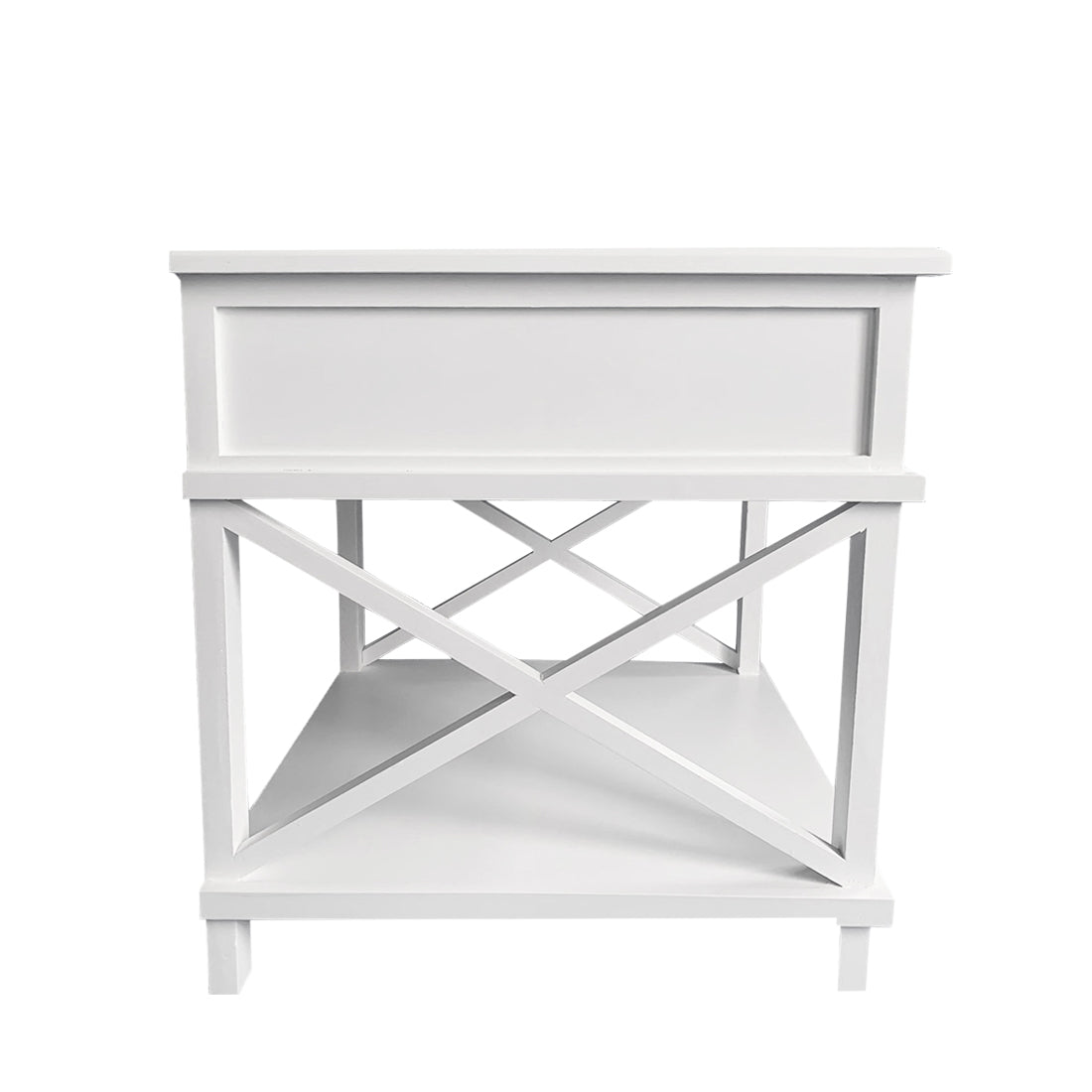 Hampton Bedside Table with Single Drawer in White