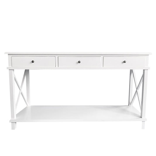 150CM Hampton Console with 3 Drawers White