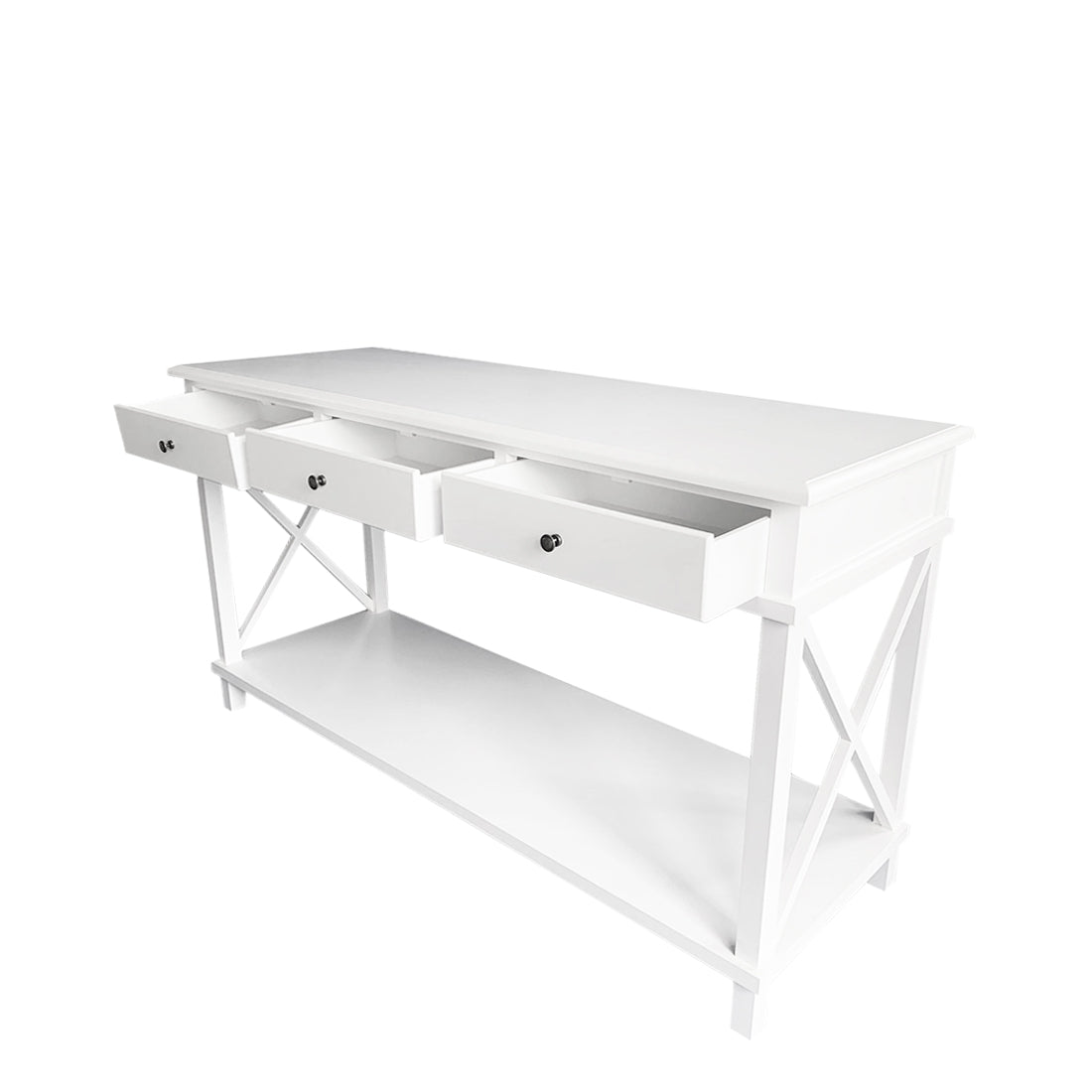 150CM Hampton Console with 3 Drawers White