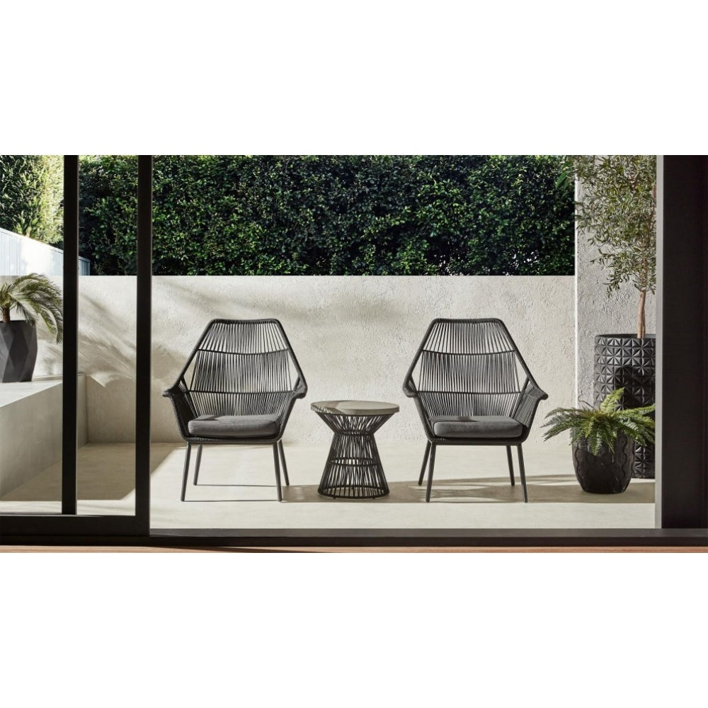 3PC Outdoor Chat Set - Black