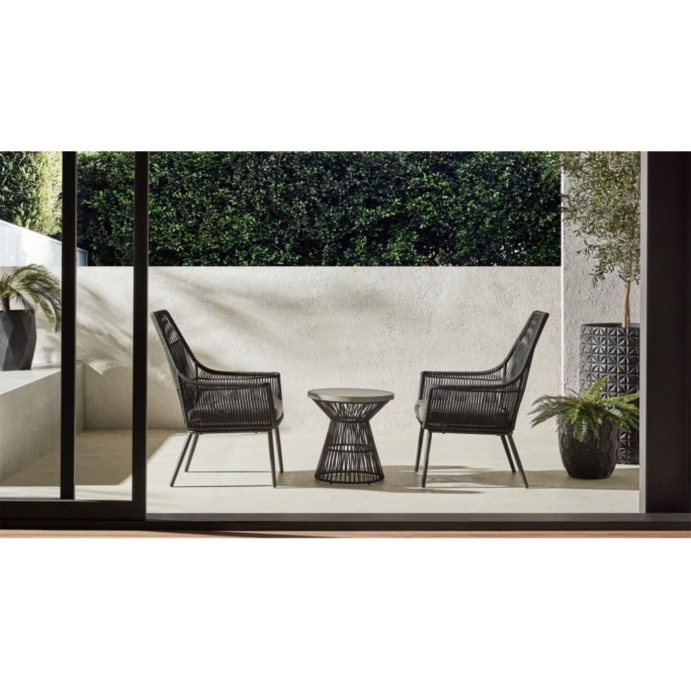 3PC Outdoor Chat Set - Black