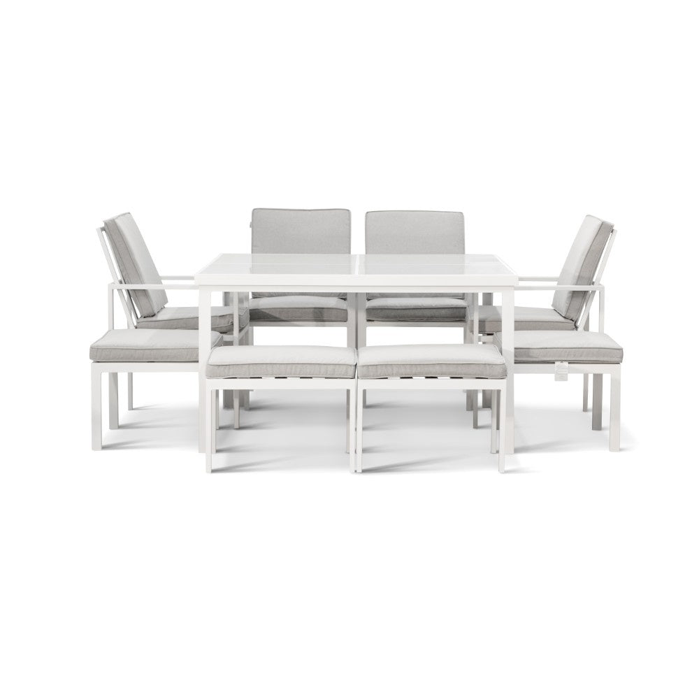 9PC Cubed Dining Set - White