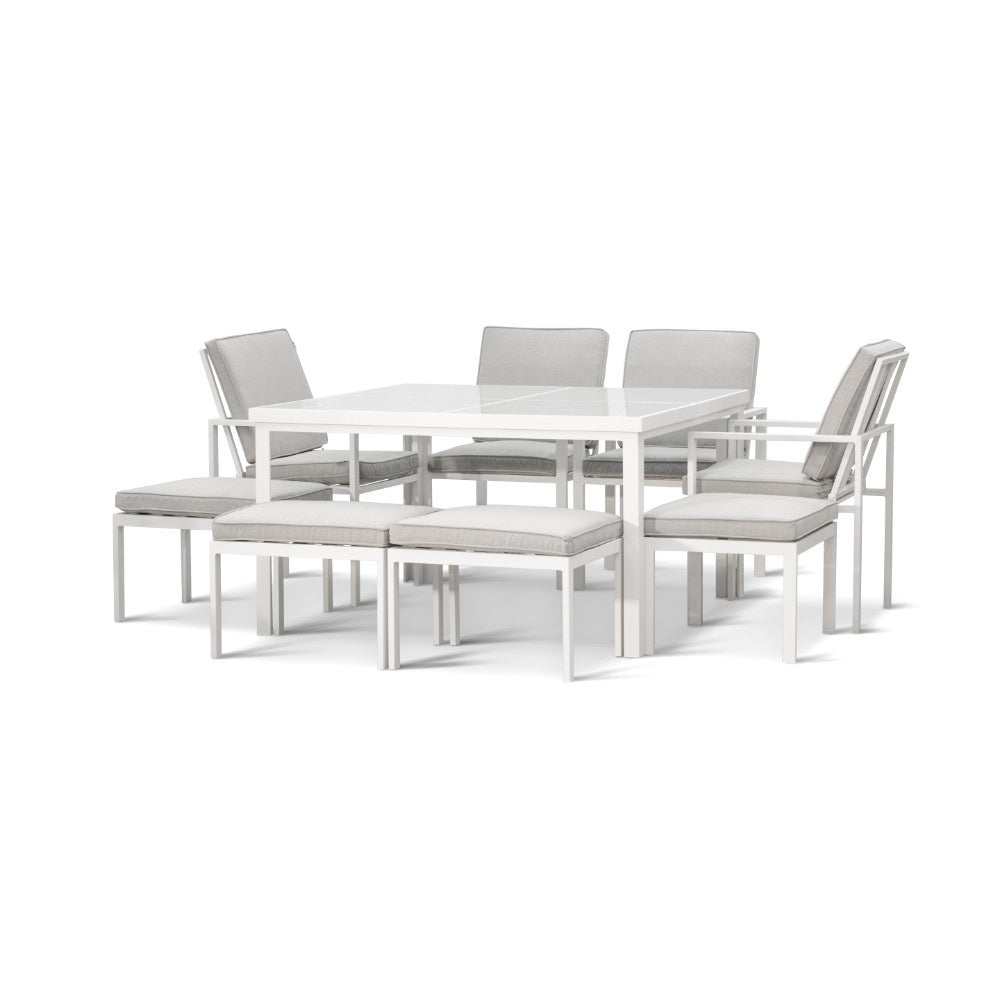 9PC Cubed Dining Set - White