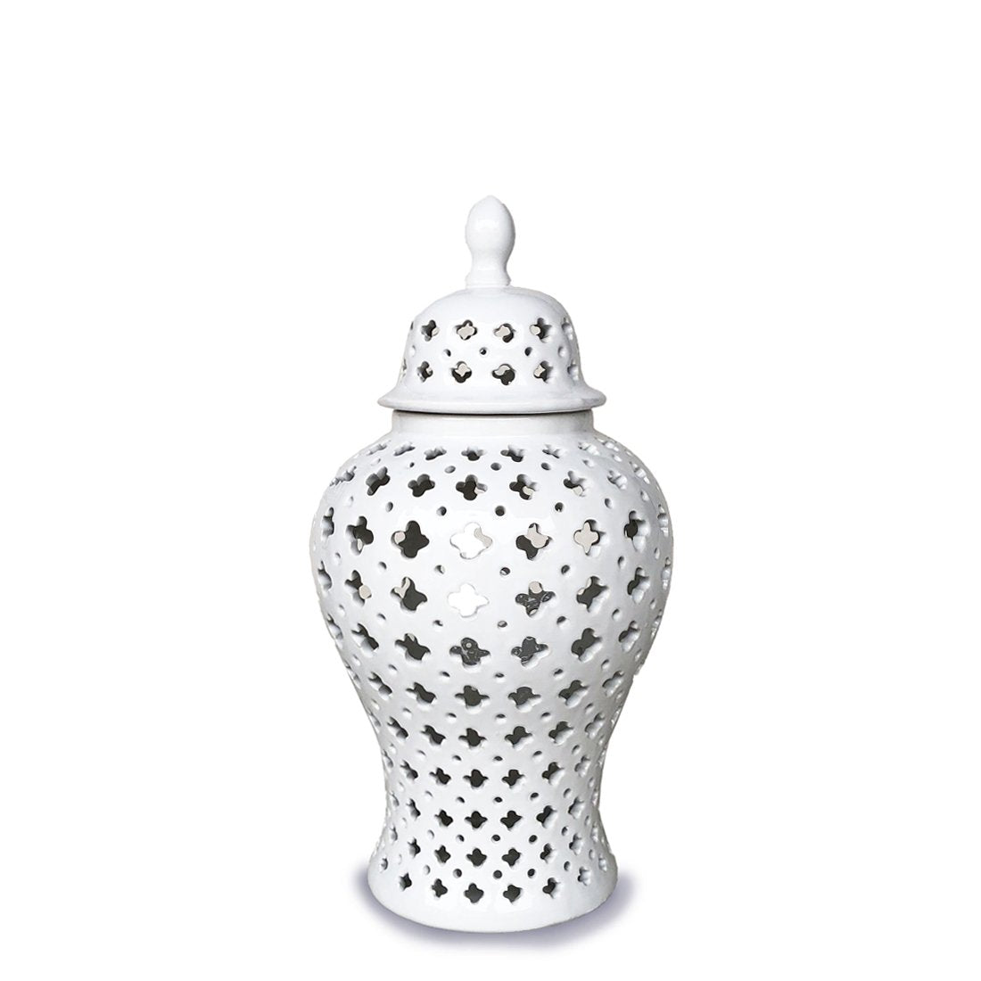 32cm White Hampton Lace Jar