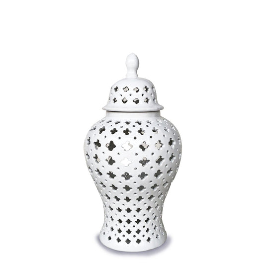 32cm White Hampton Lace Jar