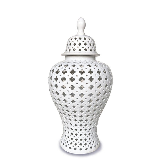 61cm White Hampton Lace Jar