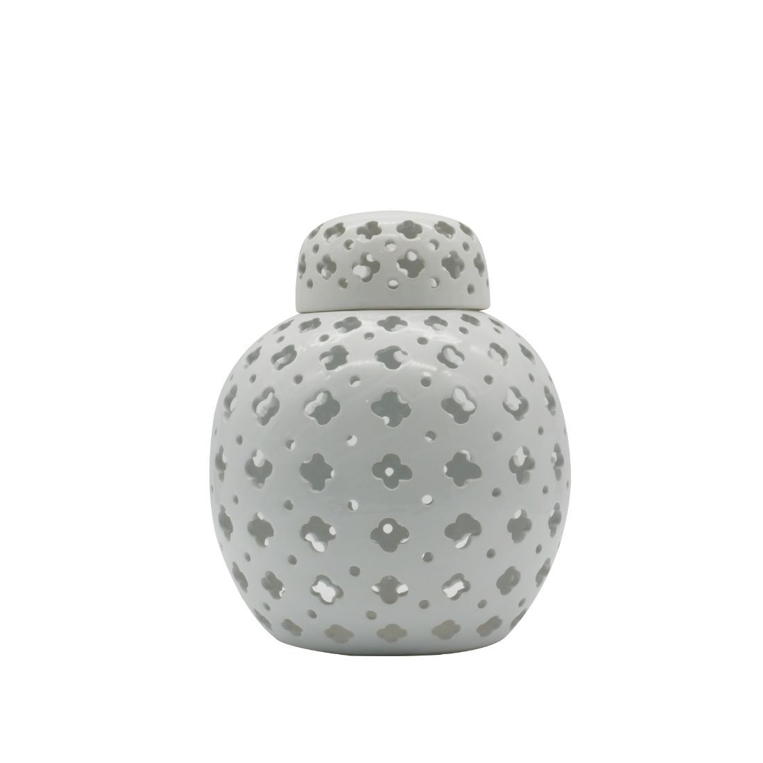 36cm White Hampton Lace Jar