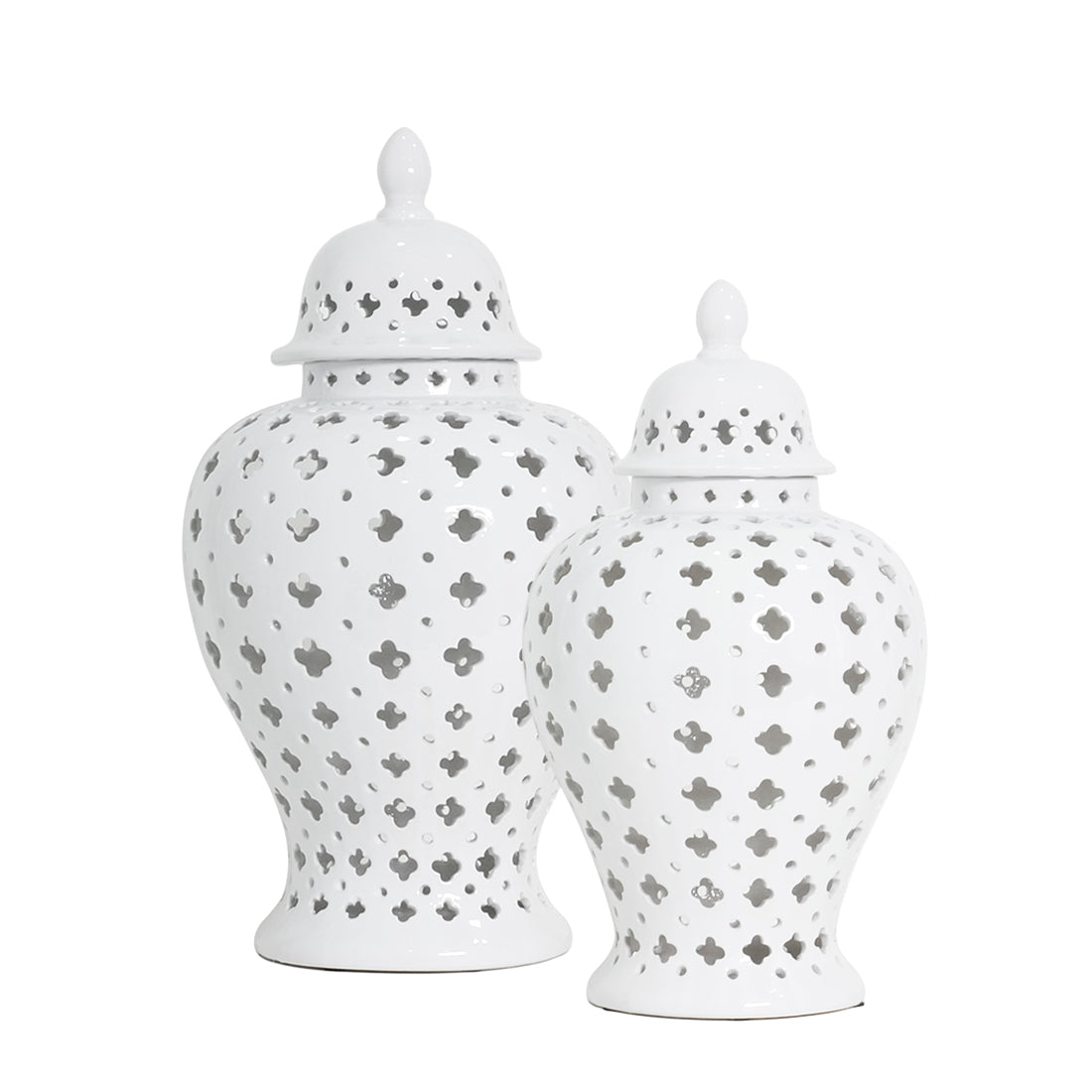 61cm White Hampton Lace Jar