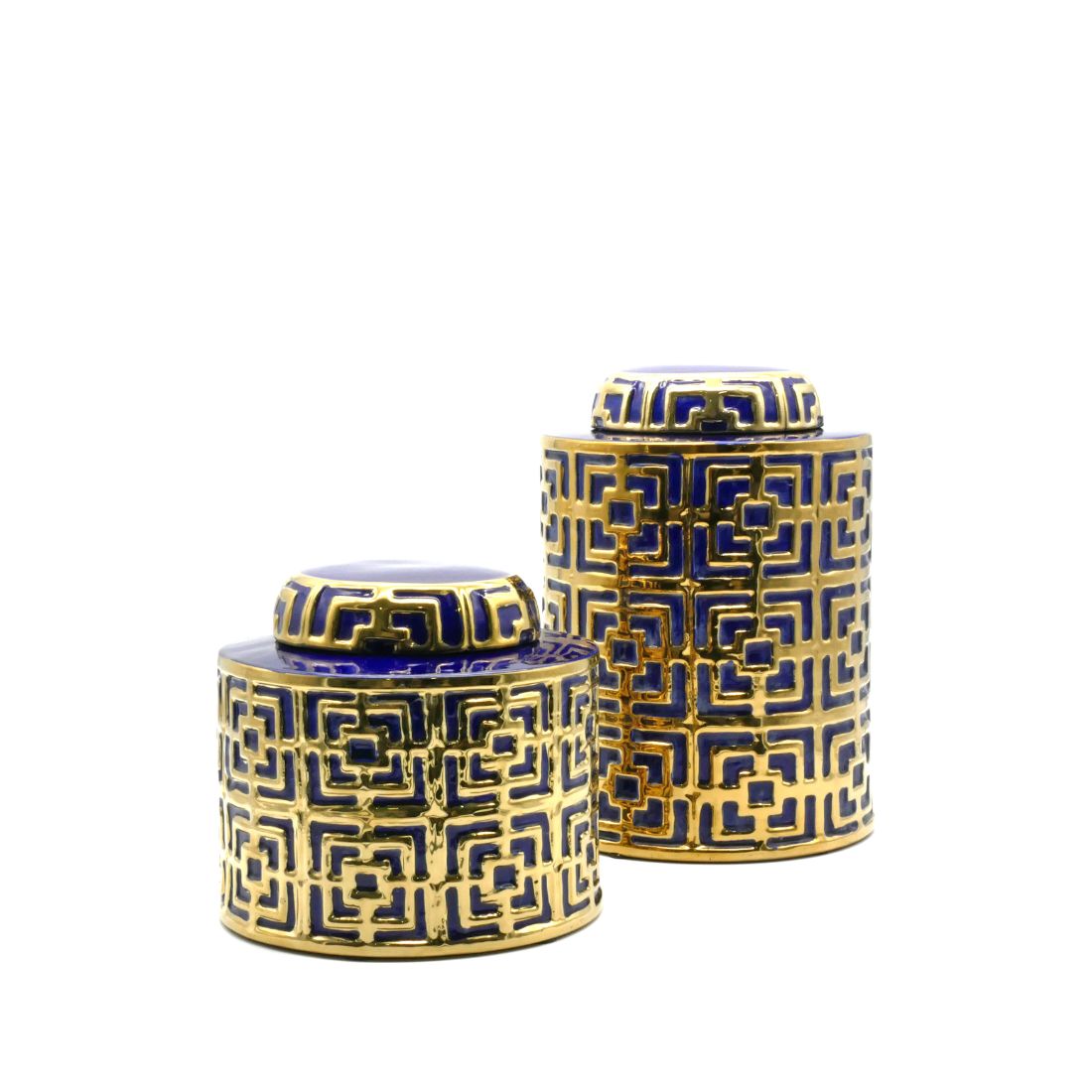 18cm Victoria Navy & Gold Jar