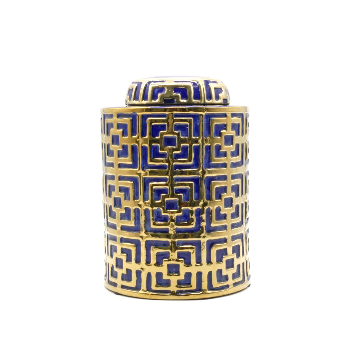 28cm Victoria Navy & Gold Jar